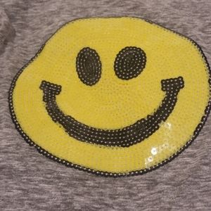 Girls Sequins Smiley Face crop top